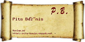 Pits Bónis névjegykártya